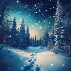 Une for&ecirc;t hivernale avec des arbres enneig&eacute;s