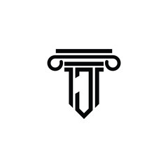 Letter J logo design template with Column logo shape.