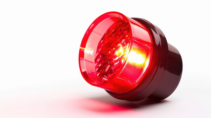red emergency light on white background