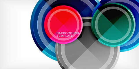 Obraz premium Minimal geometric abstract background. Circle triangle design