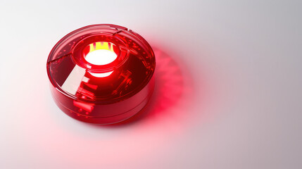 red emergency light on white background