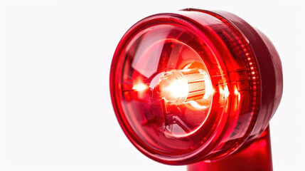 red emergency light on white background