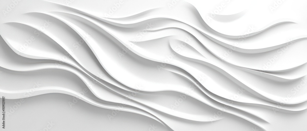 Poster abstract white waves create a textured design effect