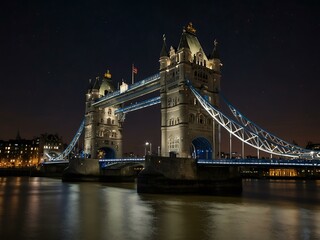 Obraz premium Tower Bridge at night in London.