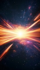 Obraz premium Hyperspace Warp Speed Background. Light Speed In Outer Space. Traveling Through Time And Space