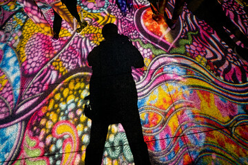 Potsdamer Plarz, Festival of Lights 2024, Bodenprojektion, 20. Jubilaeum, Celebrating Freedom, Berlin, Deutschland
