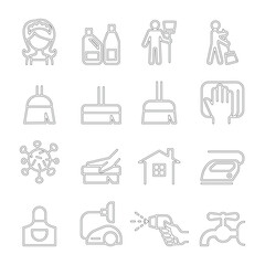 Fototapeta premium Cleaning , Housekeeping , Hygiene icon set