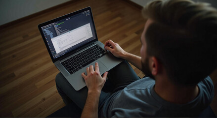 person working on laptop