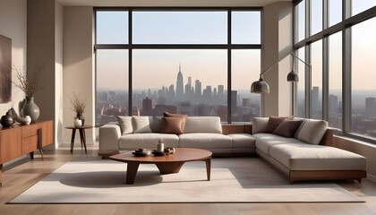Photo interior modern design room 3D illustration