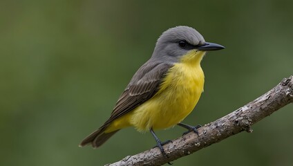Fototapeta premium Tropical kingbird perched, searching for food.