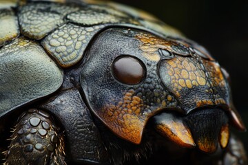 Naklejka premium Intricate Detail of a Beetle's Exoskeleton