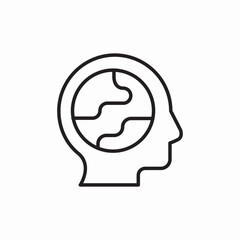 eco mind head icon sign vector