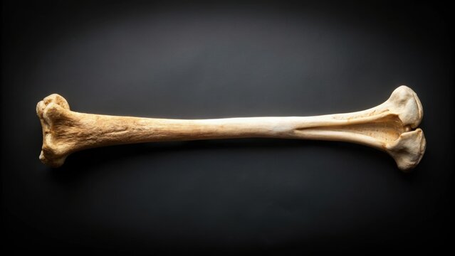 Close up image of humerus human bone on black background, humerus, bone, human, anatomy, close up, isolated