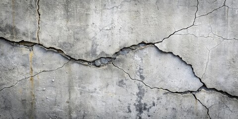 Obraz premium Cracked concrete wall with gray cement texture background, cracked, concrete, wall, gray, cement, texture, background, abstract