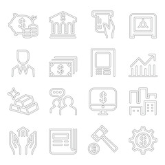 Fototapeta premium Banking & Financial icon set in thin line style