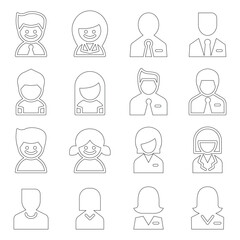 Fototapeta premium User , Avatar, man , woman, businessman Icon set