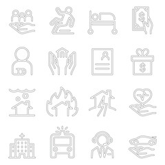 Fototapeta premium Insurance icon set in thin line style