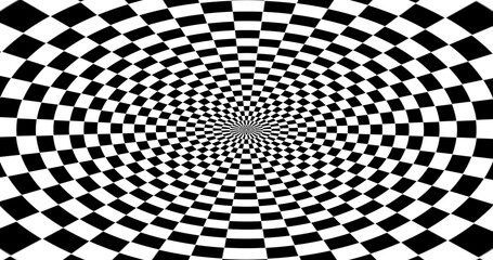 Fototapeta premium black and white circular checkboard background 