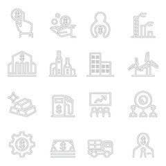 Fototapeta premium Stock market & Stock Exchange icon in thin line style