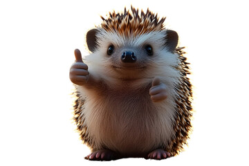 Hedgehog Thumbs Up: Adorable hedgehog giving a double thumbs up.  Perfect for positive, cute, and friendly concepts. 