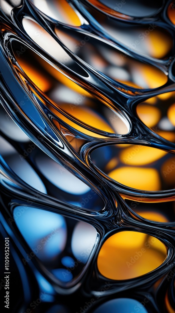 Aufkleber a close up of a spiral pattern with a blue and yellow color scheme