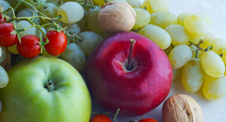 Grapes and other fruits on the table