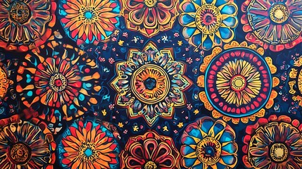 Vibrant Colorful Kaleidoscope Pattern Background