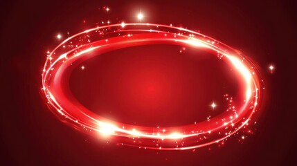 Obraz premium Luxurious Red Abstract Design: Curved Shapes and Text Replication Space