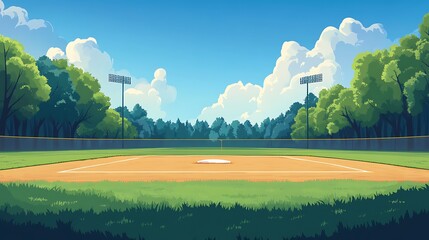 A sunny day at the baseball field, ready for the big game!