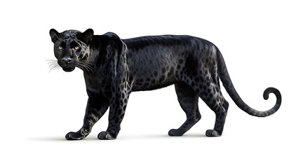 Fototapeta premium black panther on white background