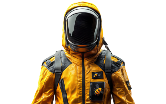 Yellow Space Suit on Transparent Background