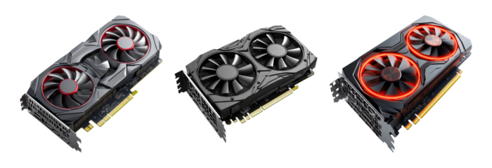 Graphics Cards on Transparent Background