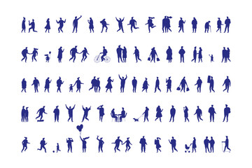 People black silhouette vector bundle