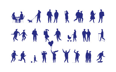 People black silhouette vector bundle