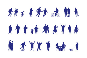 People black silhouette vector bundle