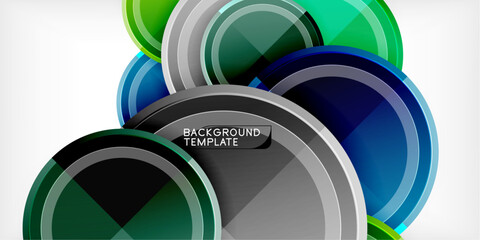 Abstract background - multicolored circles, trendy minimal geometric design, vector illustration