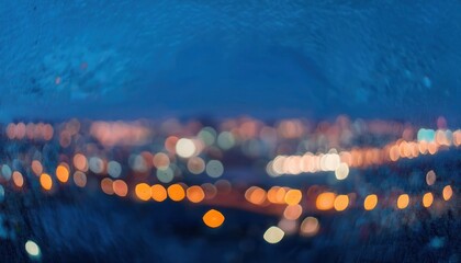 Enchanted Urban Nightscape with Vibrant Bokeh Light Patterns. Mesmerizing Blend of Blurred City Lights, Warm Hues, and Soft Twinkles Evoking a Dreamy and Serene Atmosphere Under a Twilight Sky