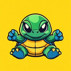 Obraz premium Cute cartoon turtle illustration.