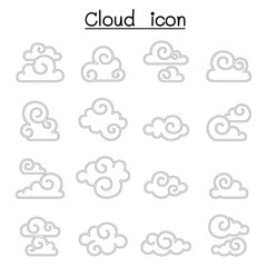 Obraz premium Abstract Cloud , Chinese Cloud , Curl cloud ,Decoration cloud, cloud icon set