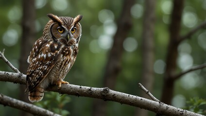 Obraz premium Vector elf owl perched on a branch.