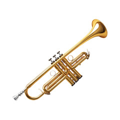 Fototapeta premium Gold Trumpet on Transparent Background