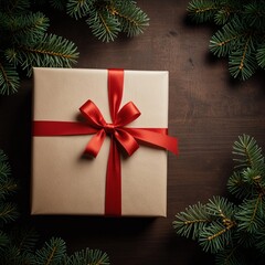 Merry Christmas Gift Box Wrapped with Love and Elegance