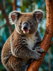 Obraz premium Vector image of a koala with vibrant colors, showcasing nature.