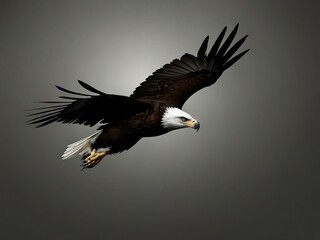 Obraz premium Vector of eagle silhouette in flight.