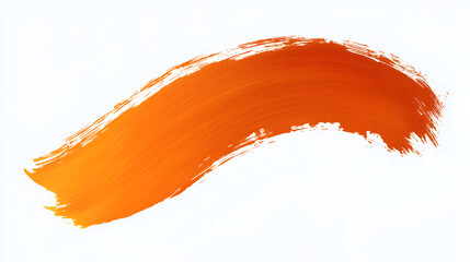 orange color brushstroke on white background.