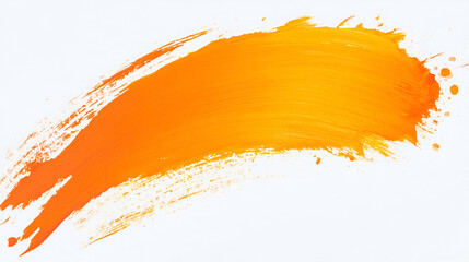 orange color brushstroke on white background.