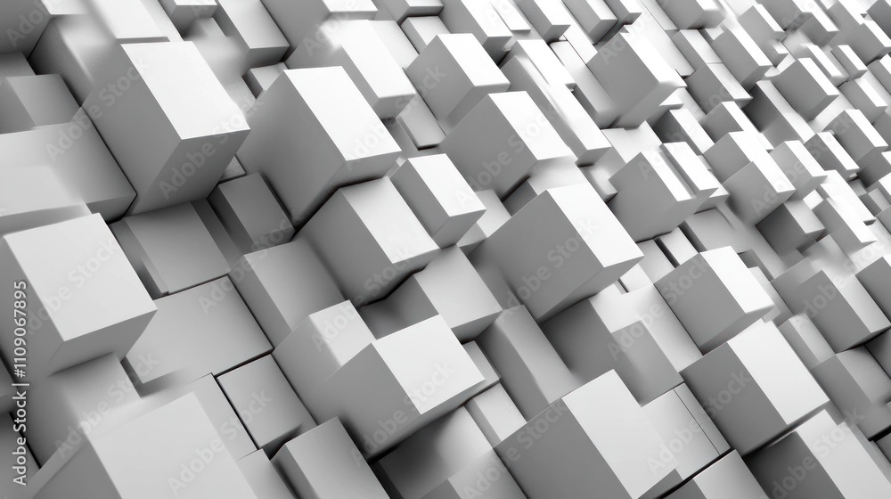 Poster abstract square cubes geometric motion in waves. 3d loop video animation digital pattern concept bac