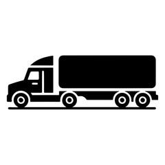Clean and Simple Trailer Truck Icon for Modern Design Needs