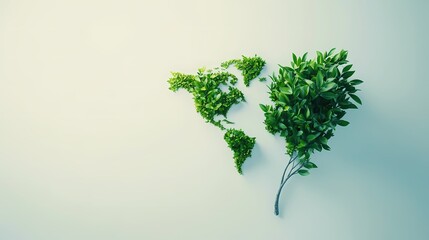 A Creative Representation of the Earth as a Lush Green Plant World, Symbolizing Environmental Awareness and Sustainability in Modern Society