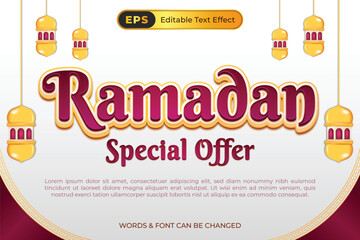 a poster for the month of ramadan with editable text effect